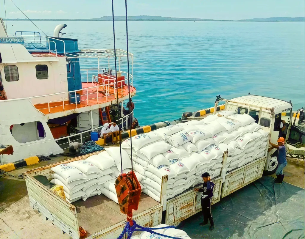 Rice export on a port 