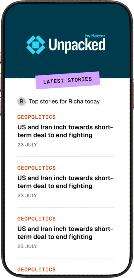 Unpacked newsletter shown on a phone