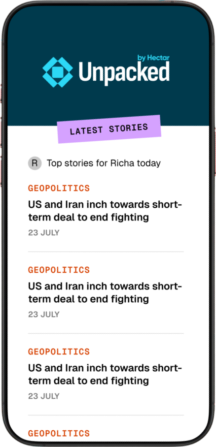 Unpacked newsletter shown on a phone